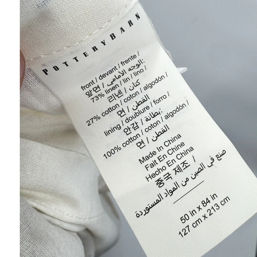 Pottery Barn Emery Curtains Linen Blend Belgian Flax Size 50x84 set of 4 Oatmeal